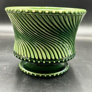 McCoy Floraline swirl Elegant Green Ceramic Planter